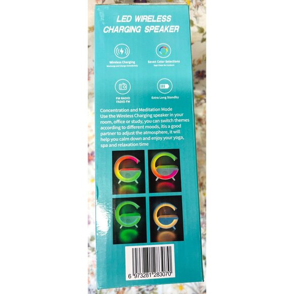 Led Wireless Charging Speaker With Multiple Color Selections & Extra Long Standb - Picture 2 of 3